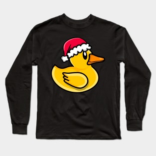 Cute Rubber Duck in Santa Hat Long Sleeve T-Shirt